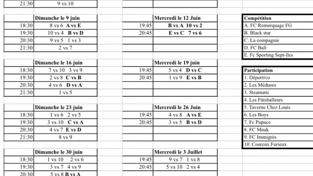 horaire